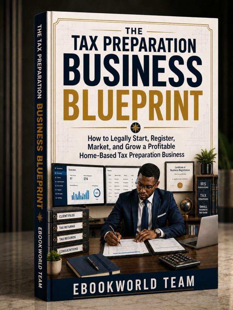 THE TAX PREPARATION BUSINESS BLUEPRINT : How to Legally Start, Register, Market, and Grow a Profitable Home-Based Tax Preparation Business
